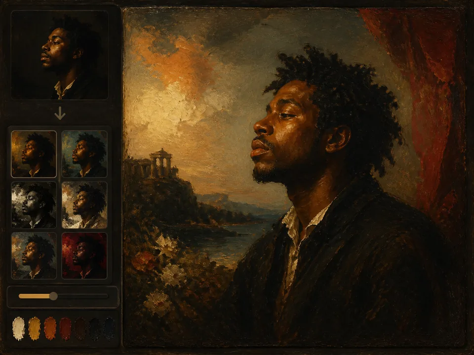 Oil painting album cover preview