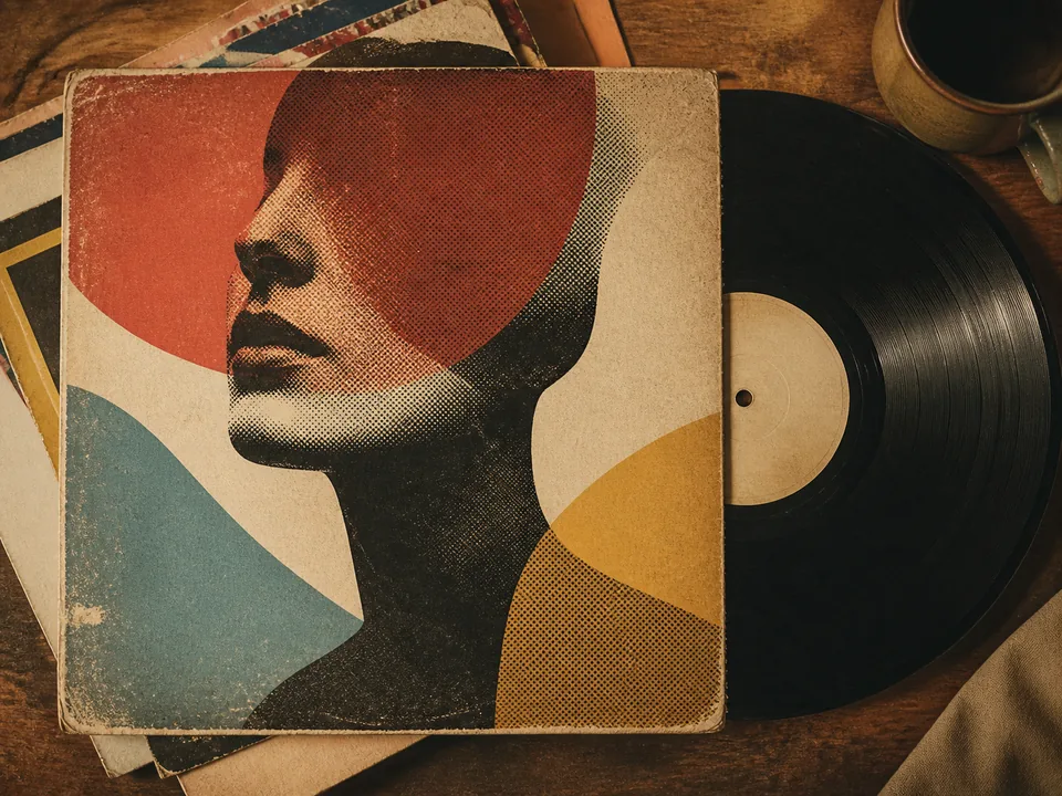 Vintage vinyl album cover preview